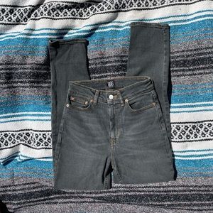 Grey Sraight Leg BDG Girlfriend High-Rise Jeans